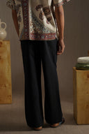 BLACK POCKET TRIM PANTS