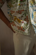 ECRU POCKET TRIM PANTS