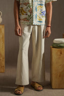 ECRU POCKET TRIM PANTS