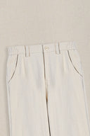 ECRU POCKET TRIM PANTS