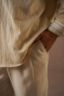 OAT WHITE MELANGE ESSENTIAL FIT TROUSERS