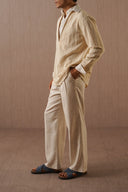 OAT WHITE MELANGE ESSENTIAL FIT TROUSERS