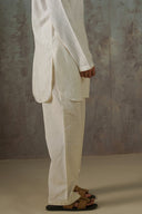 OFF WHITE TEXTURED COTTON PANTS