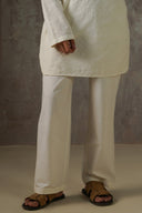OFF WHITE TEXTURED COTTON PANTS