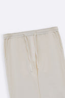 OFF WHITE TEXTURED COTTON PANTS