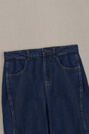 MID BLUE WIDE COTTON JEANS