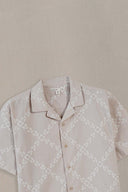 BEIGE MONTEGO BAY EMBROIDERED SHIRT
