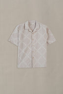 BEIGE MONTEGO BAY EMBROIDERED SHIRT