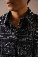 NAVY PAISLEY PRINTED SHIRT