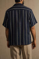 NAVY CONTRAST STRIPE SHIRT