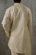 OFF WHITE GEOMETRIC JACQUARD SHORT SHIRT