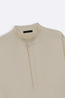 OFF WHITE GEOMETRIC JACQUARD SHORT SHIRT