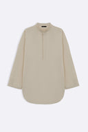 OFF WHITE GEOMETRIC JACQUARD SHORT SHIRT