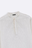 OFF WHITE TEXTURED GEOMETRIC SHIRT