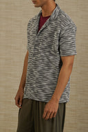BLACK BOUCLE SAFARI SHIRT