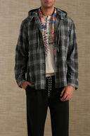 BLUE BLACK GRAPHITE HOODIE SHIRT