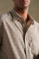 TAUPE WHEAT TEXTURE SHIRT