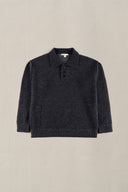 CHARCOAL OBSIDIAN POLO SWEATER
