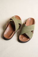 SAGE NOMAD LEATHER SLIDES