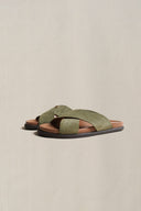 SAGE NOMAD LEATHER SLIDES
