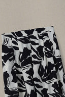 BLACK WHITE TROPIC FLOW PANTS