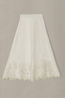 WHITE BOTANICAL CUTWORK PANTS