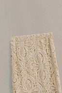 BEIGE TEXTURED CROCHET SKIRT