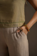 BROWN WILDFLOWER WIDE LEG PANTS