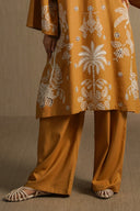 MUSTARD OCHRE BLOOM PANTS