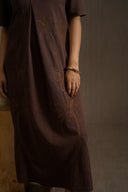 CHOCOLATE KNIT EMBROIDERED DRESS