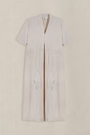 OFF WHITE KNIT EMBROIDERED DRESS
