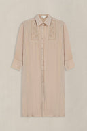 BROWN WILDFLOWER EMBROIDERED DRESS