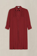 RED WILDFLOWER EMBROIDERED DRESS