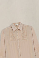 BROWN WILDFLOWER EMBROIDERED DRESS