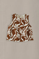BROWN WHITE TROPIC FLOW TOP