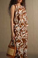 BROWN WHITE TROPIC FLOW TOP