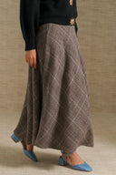 BROWN THEATRE GINGHAM SKIRT