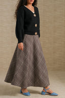 BROWN THEATRE GINGHAM SKIRT