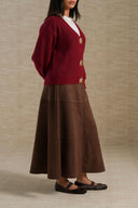 CHOCLATE BROWN WILD SUEDE SKIRT