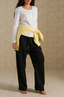 BLACK AIRPORT KNIT TROUSERS