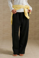 BLACK AIRPORT KNIT TROUSERS