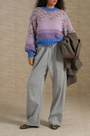 MELANGE GREY AIRPORT KNIT TROUSERS