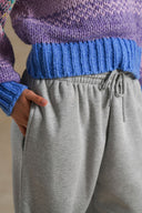 MELANGE GREY AIRPORT KNIT TROUSERS