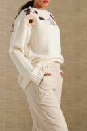 OFF WHITE DAISY NOTES SWEATER