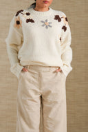 OFF WHITE DAISY NOTES SWEATER