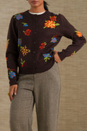 CHOCLATE BROWN AUTUMN HARVEST CARDIGAN