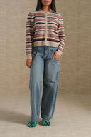 MULTI STRIPE WORK CARDIGAN