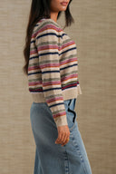 MULTI STRIPE WORK CARDIGAN