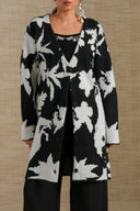 BLACK WHITE ROADSIDE BLOOM CARDIGAN