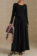 BLACK CROCHET KNIT TOP